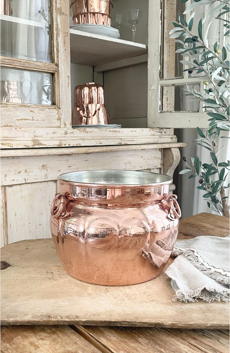 Coppermill Kitchen Vintage Inspired Copper Cauldron Pot, Alternate, color, Copper