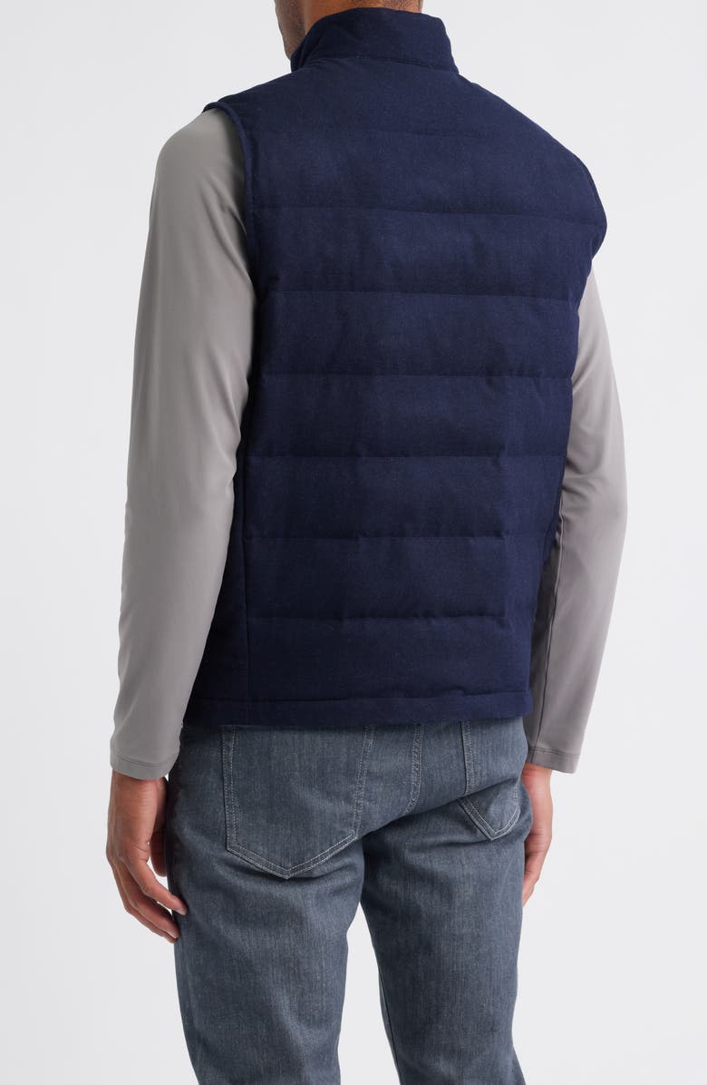 Peter Millar Davos Quilted Wool Flannel Vest, Alternate, color, Navy