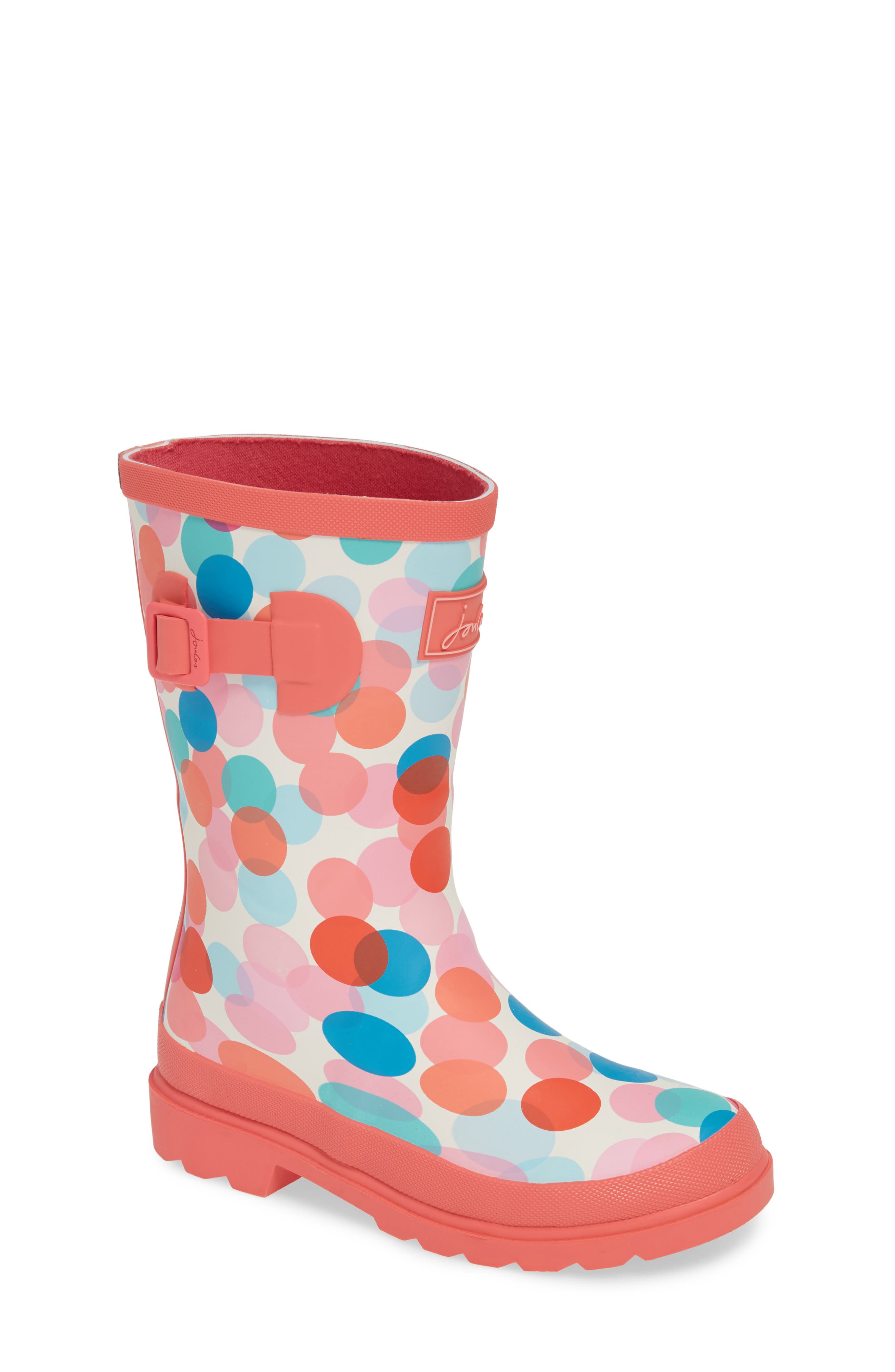 Joules Mid Height Print Welly Waterproof Rain Boot, Main, color, 