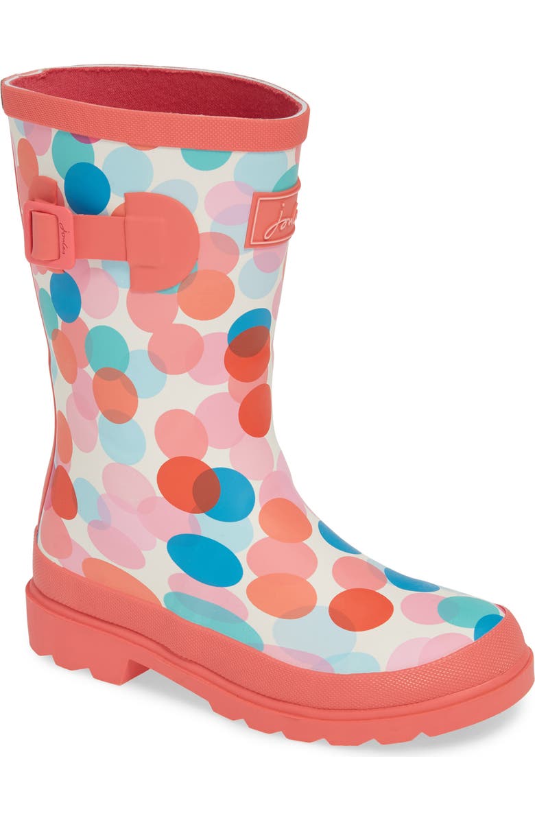 Joules Mid Height Print Welly Waterproof Rain Boot, Main, color,