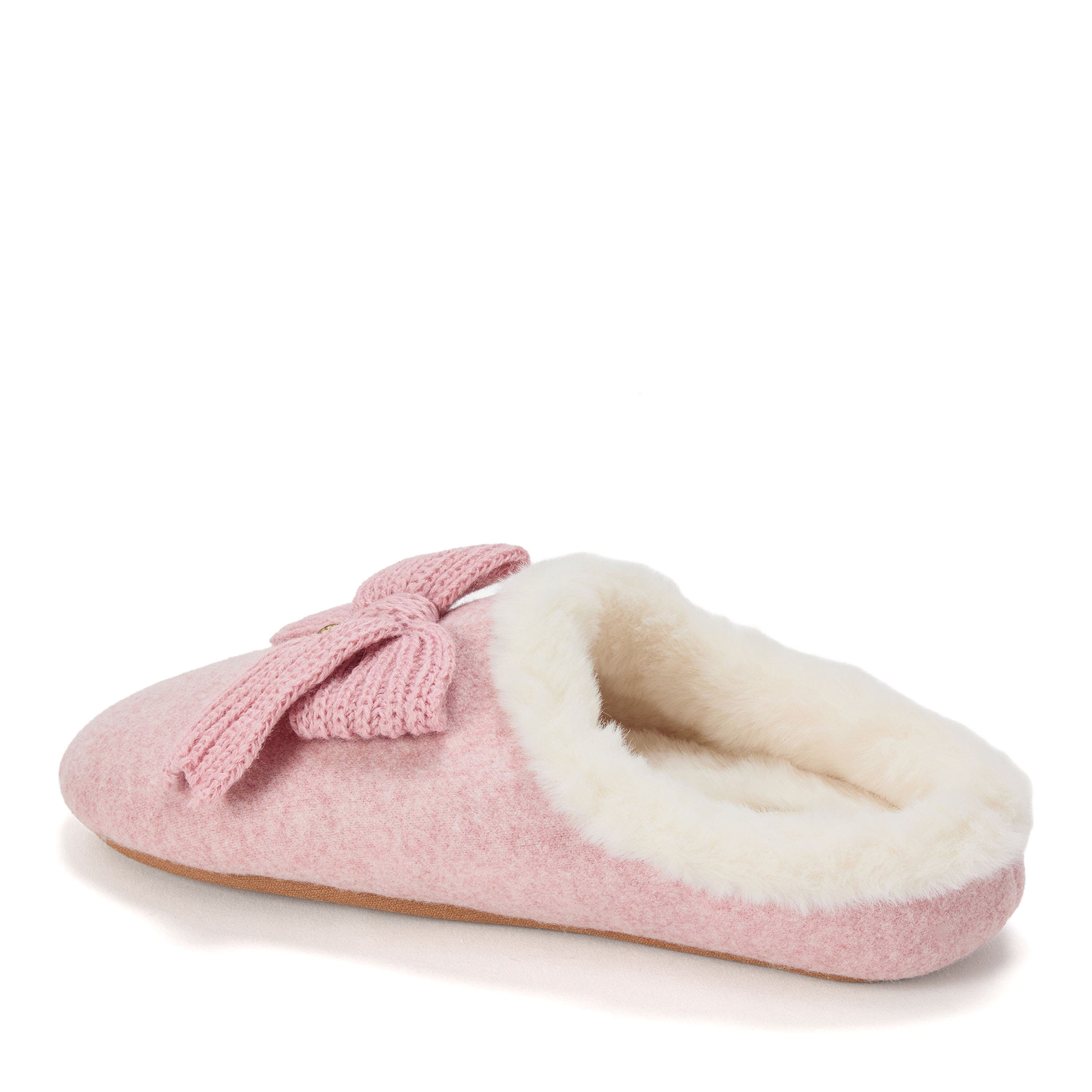 Josie Knit Clog Slipper with Bow, Alternate, color, PALE MAUVE