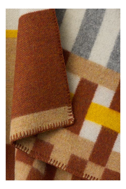 Burberry Colour Block Check Wool Cape