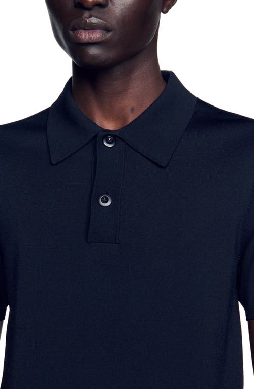 Sandro Short-sleeve Knitted Polo Shirt In Black