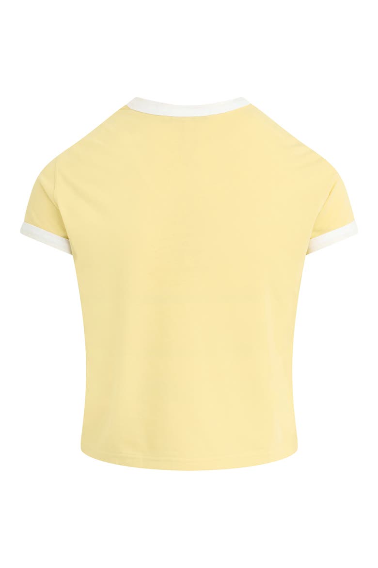 Logo Crop Ringer T-Shirt, Alternate, color, GOLDEN/ OFF WHITE