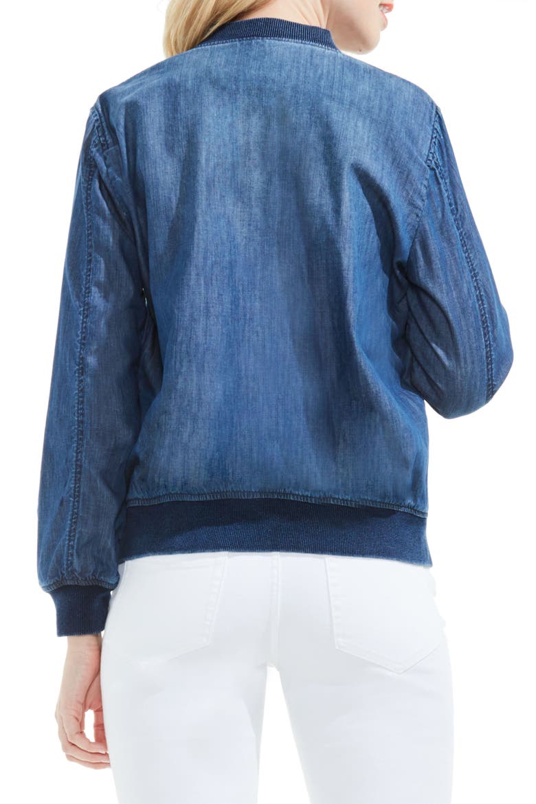 Washed Denim Bomber Jacket, Alternate, color, AUTHENTIC