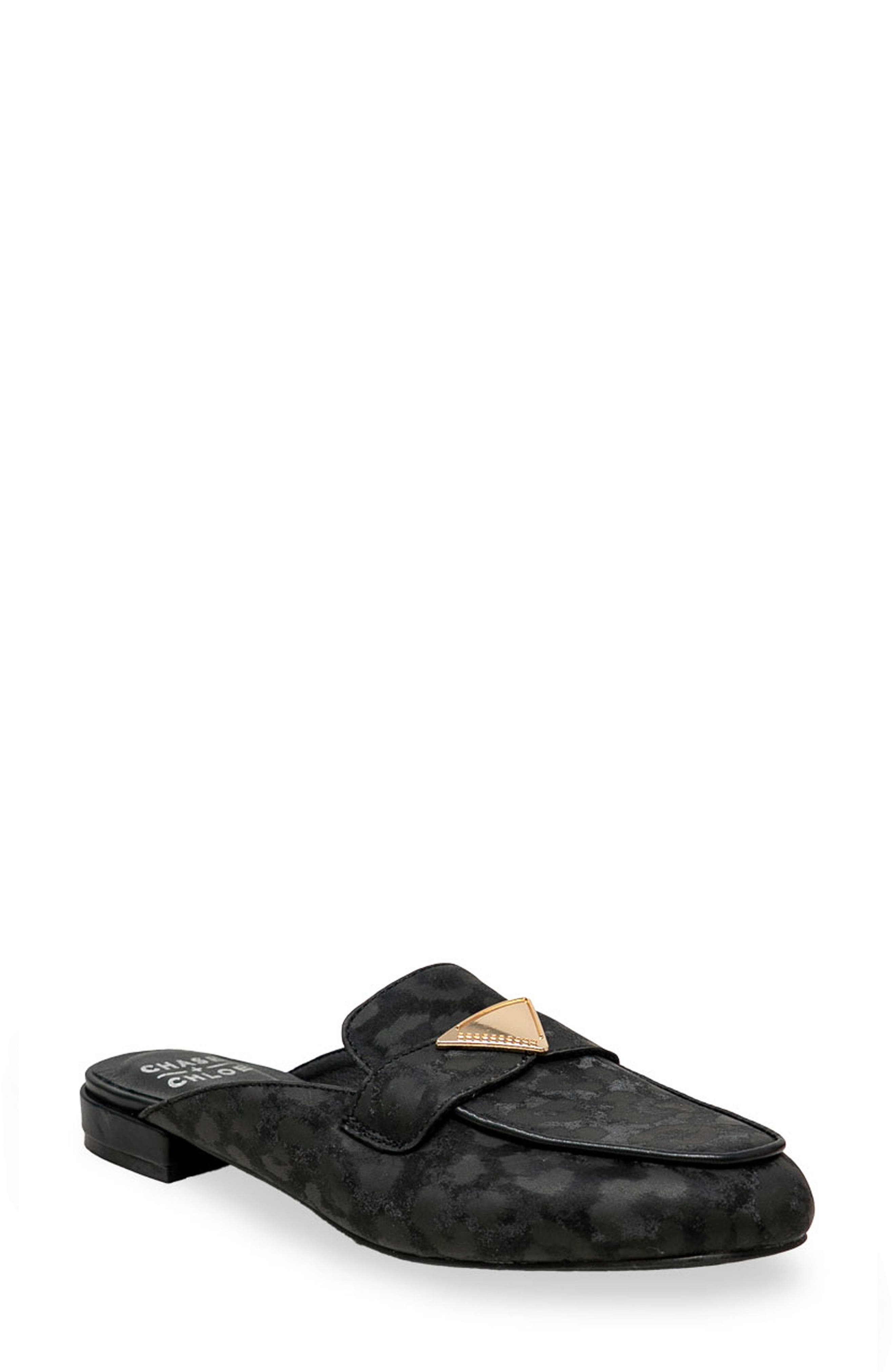 CHASE AND CHLOE Loafer Mule, Main, color, Black