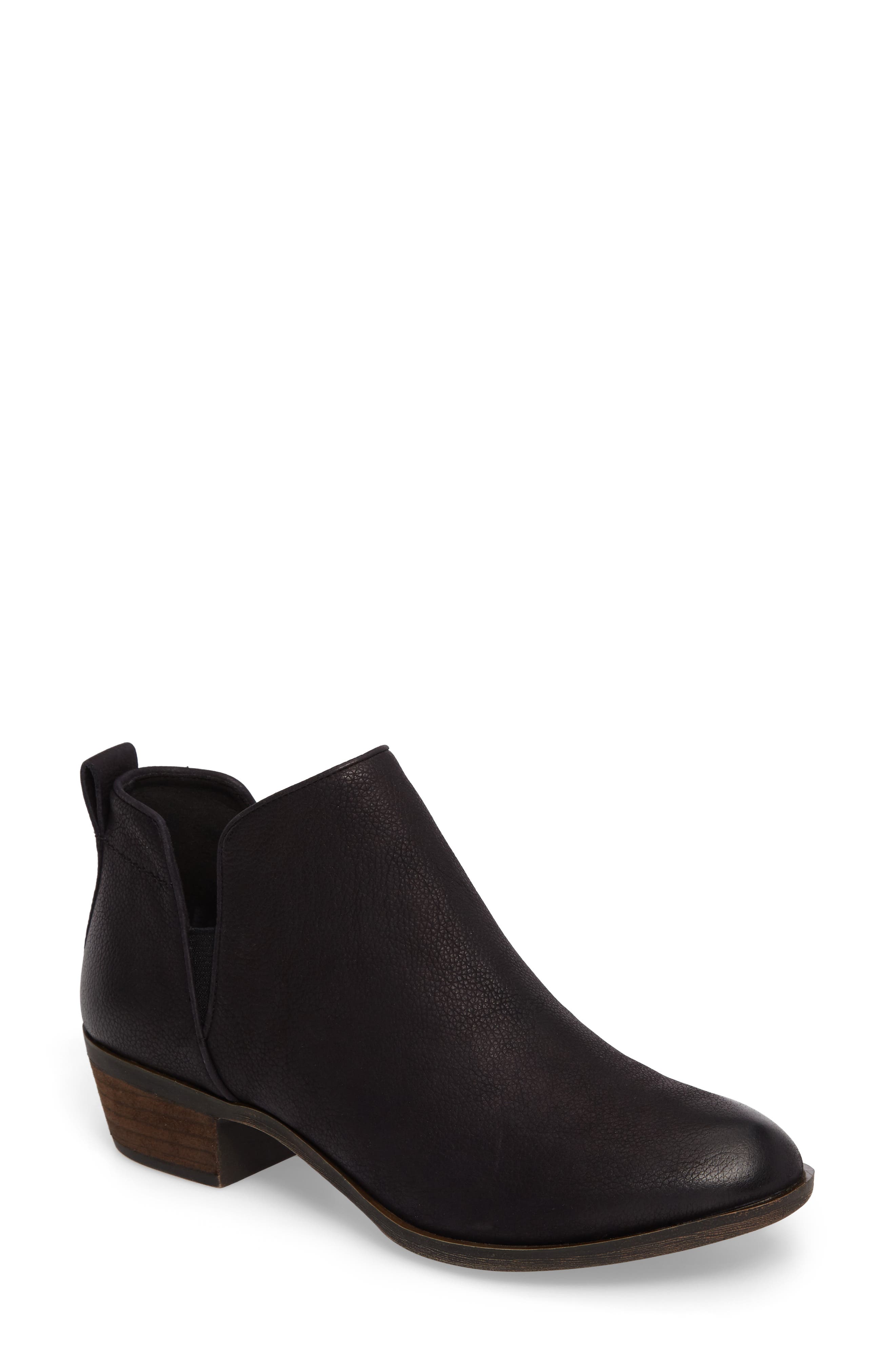 Francine Split Shaft Bootie, Main, color, BLACK OILED LEATHER