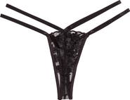 KILO BRAVA Strappy Floral Appliqué Mesh Thong