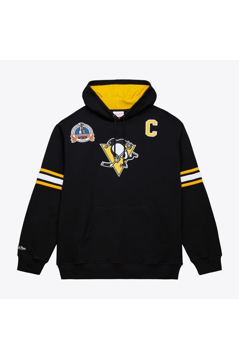 Men's Mitchell & Ness Mario Lemieux Black Pittsburgh Penguins 1992 Name & Number Premium Pullover Hoodie, Main, color, Black