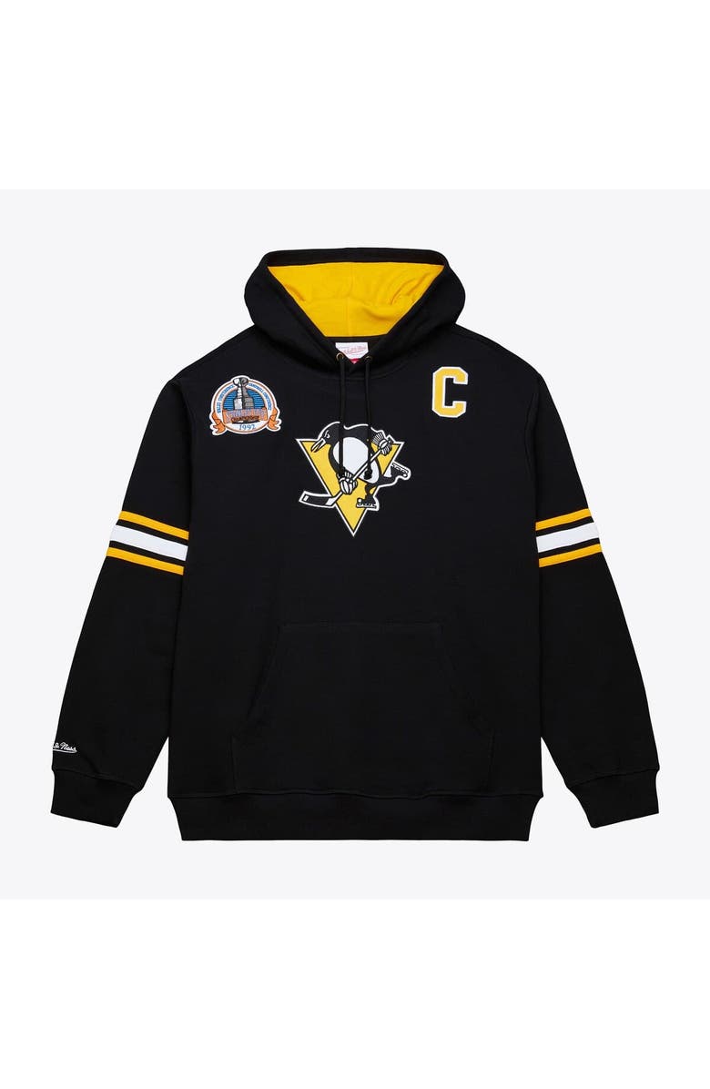 Mitchell 
Ness Men
s Mitchell 
Ness Mario Lemieux Black Pittsburgh Penguins 1992 Name 
Number Premium Pullover Hoodie, Main, color, Black