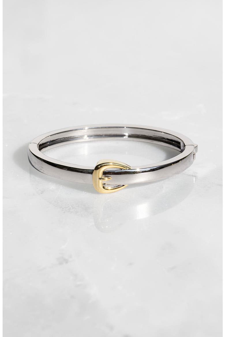 Hipster Belt Bangle Bracelet, Alternate, color, Silver