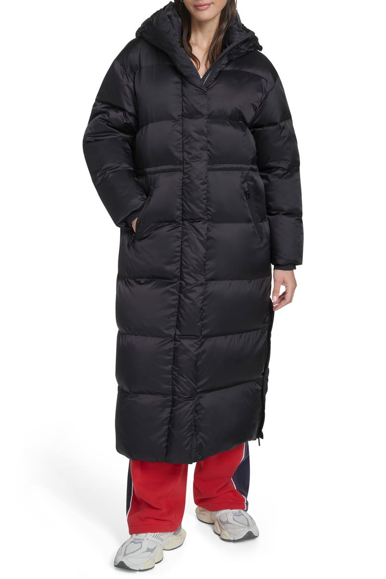 Water Resistant Hooded Puffer Coat, Alternate, color, BLACK