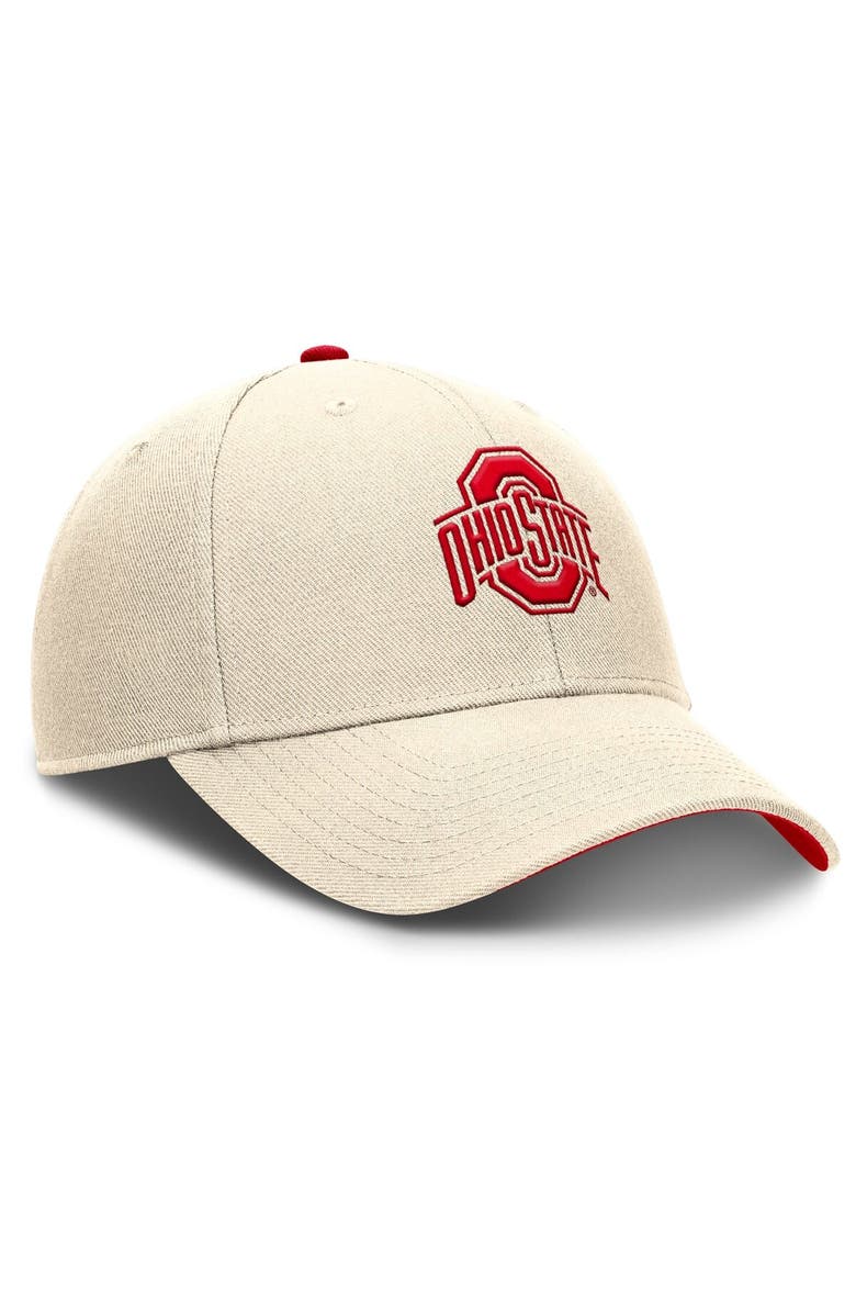 Nike Men's Nike Natural Ohio State Buckeyes Rise Primetime Performance Trucker Adjustable Hat, Alternate, color, Natural