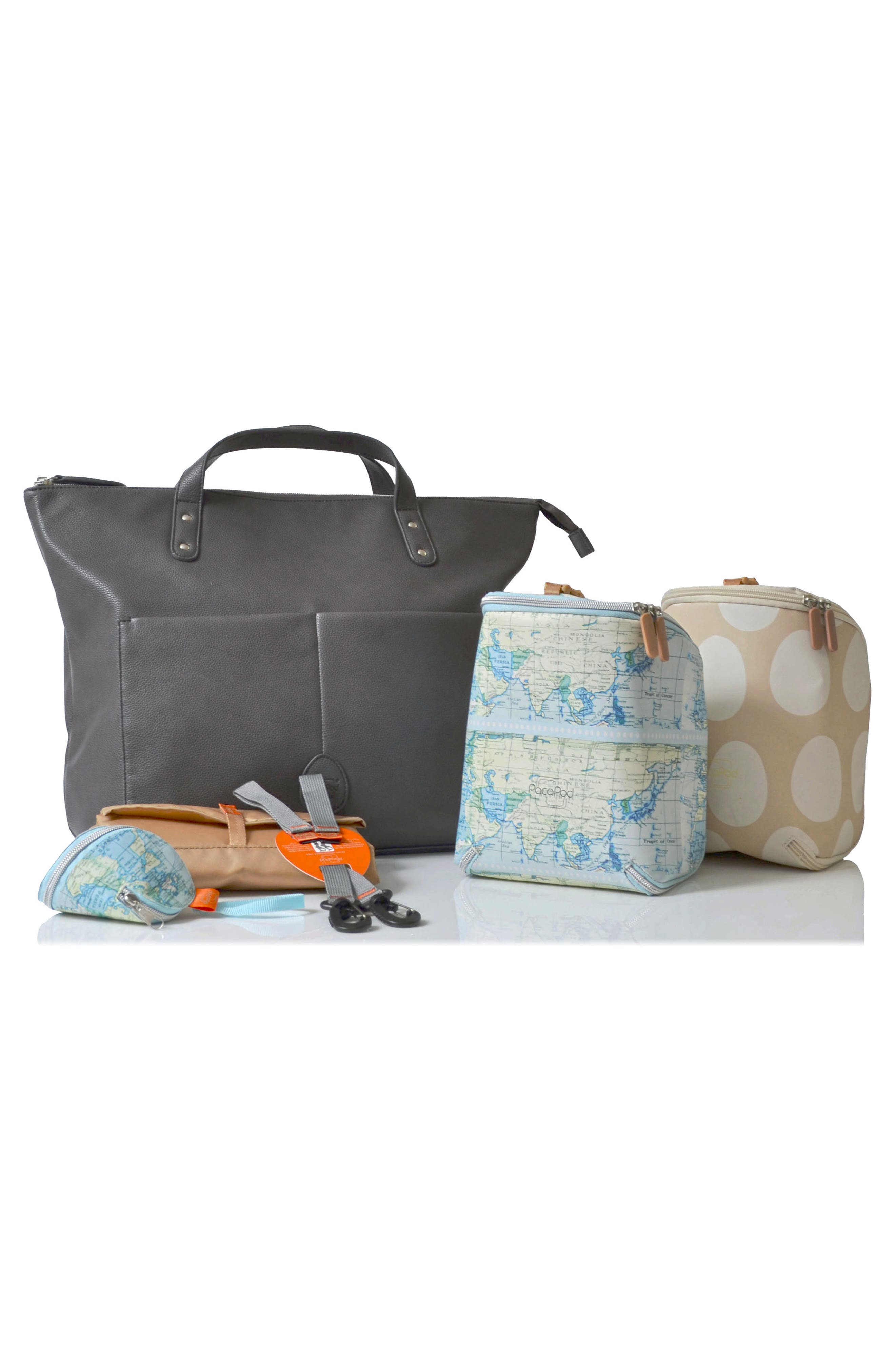 PacaPod Saunton Faux Leather Convertible Diaper Backpack, Alternate, color, 