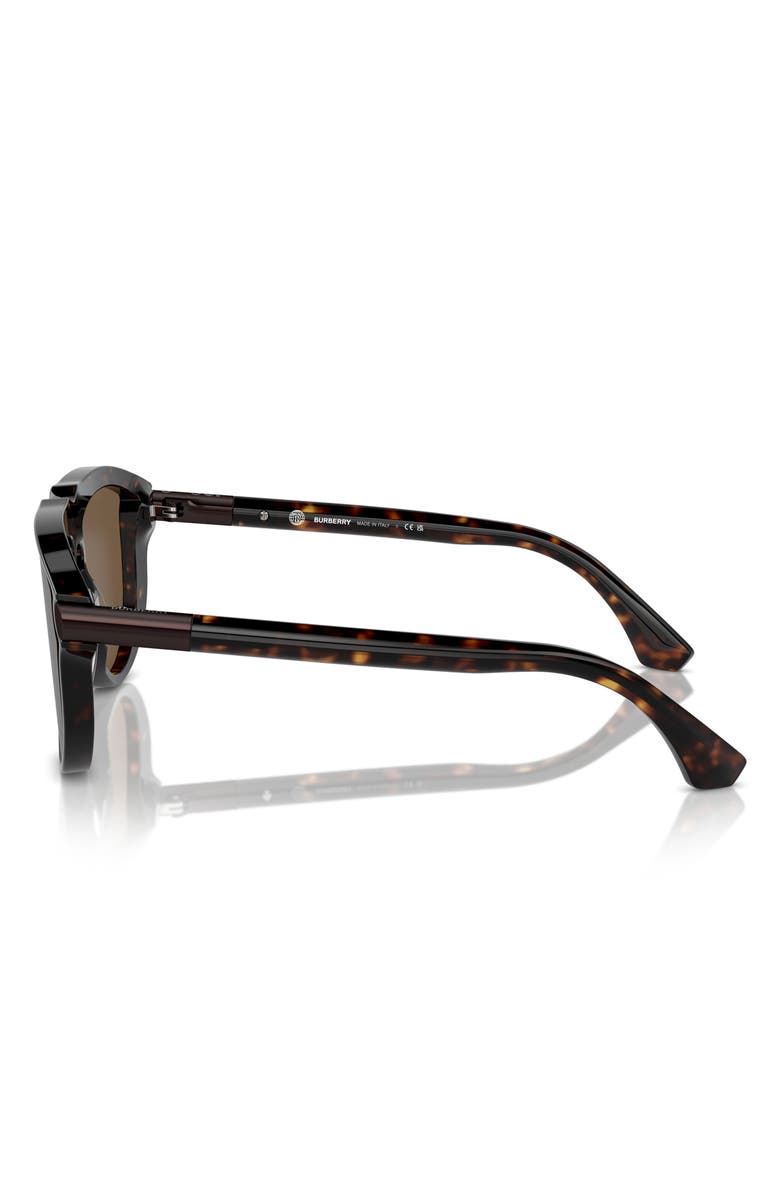 Burberry 36mm Pilot Sunglasses, Alternate, color, Dk Havana