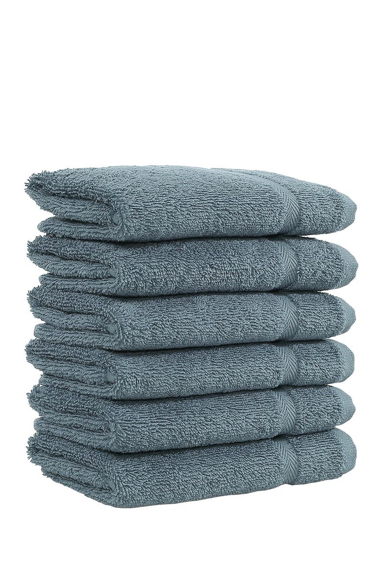 Linum Home Textiles Denzi Washcloths - Set of 6 - Denzi Blue, Alternate, color, Denzi Blue