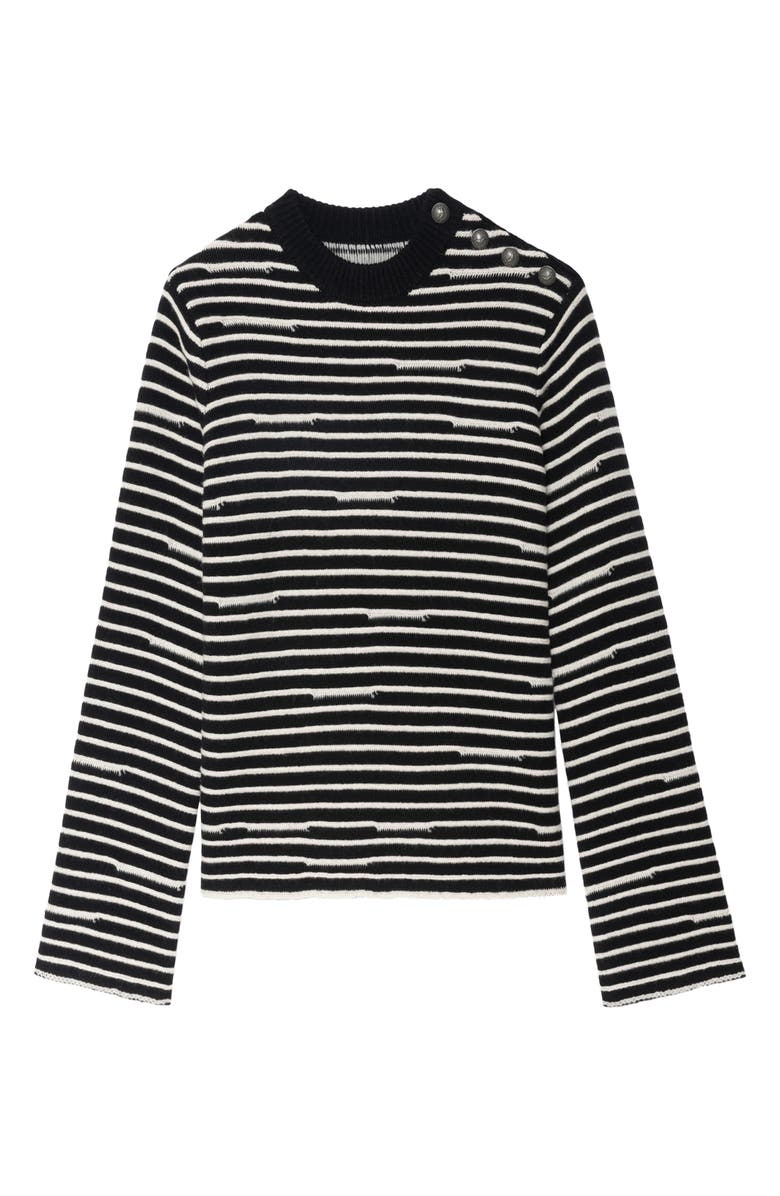 Zadig & Voltaire Spiky Stripes Wool & Cashmere Sweater, Alternate, color, 