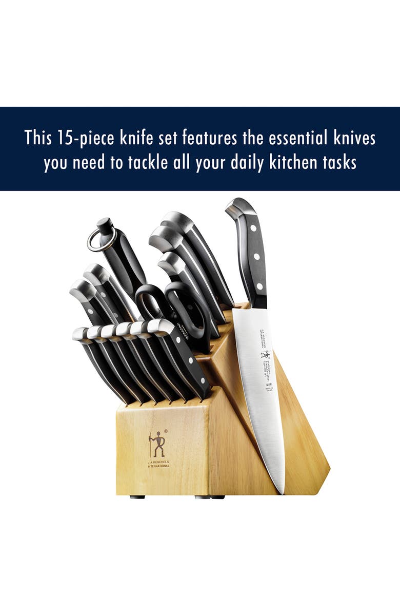 HENCKELS CUTLERY Statement 15-Piece Knife Block Set, Alternate, color, Black