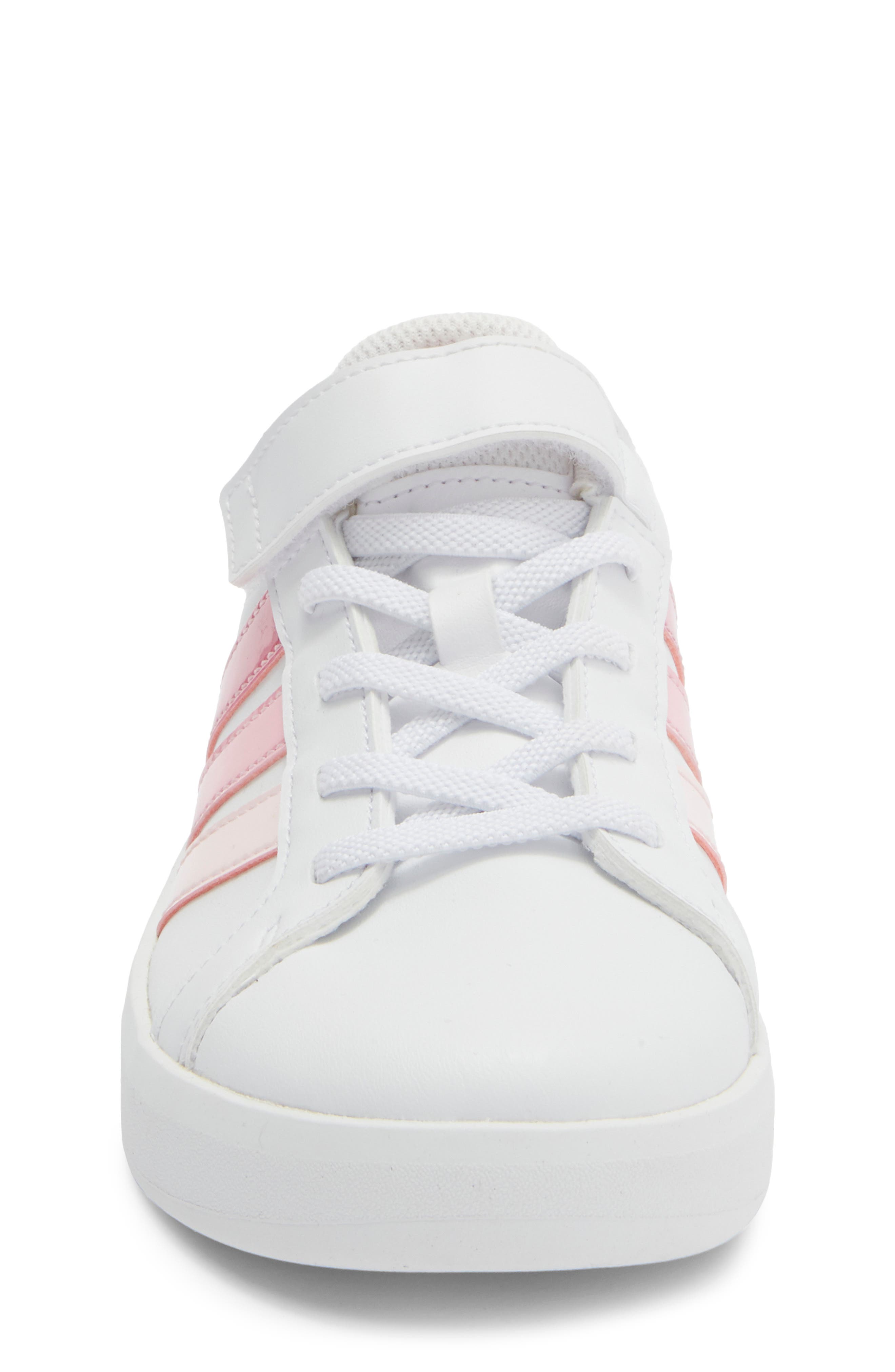 adidas Kids' Grand Court 3.0 Sneaker, Alternate, color, White/ Pink Fusion/ Bliss Pink