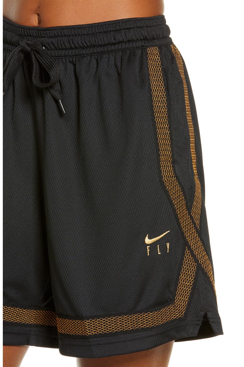 Dri-FIT Swoosh Fly Basketball Shorts, Alternate, color, BLACK/ FLGOLD