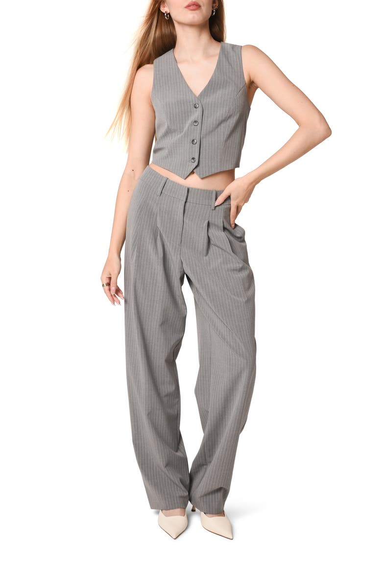Icon Stripe Vest, Main, color, GREY PINSTRIPE
