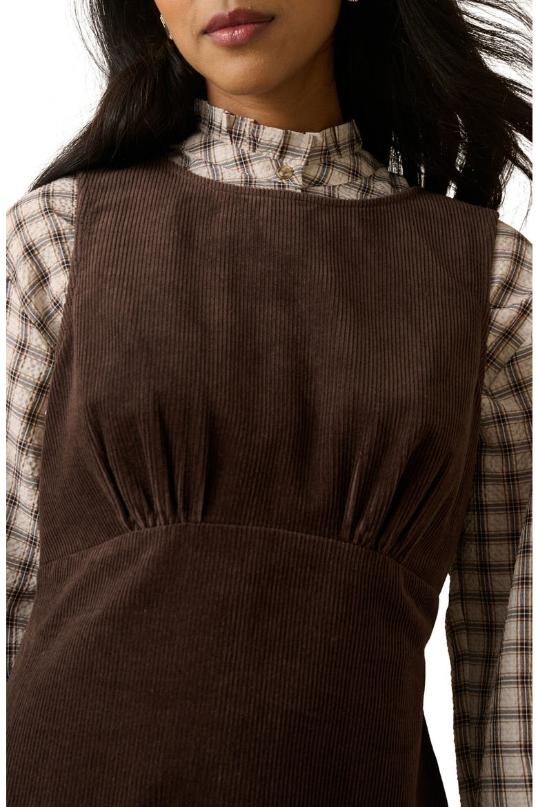 Vicky Cotton Corduroy Minidress, Alternate, color, BROWN