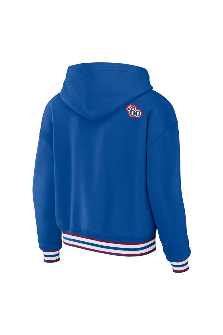 Women's WEAR by Erin Andrews Royal Buffalo Bills Plus Size Lace-Up Pullover Hoodie, Alternate, color, Royal