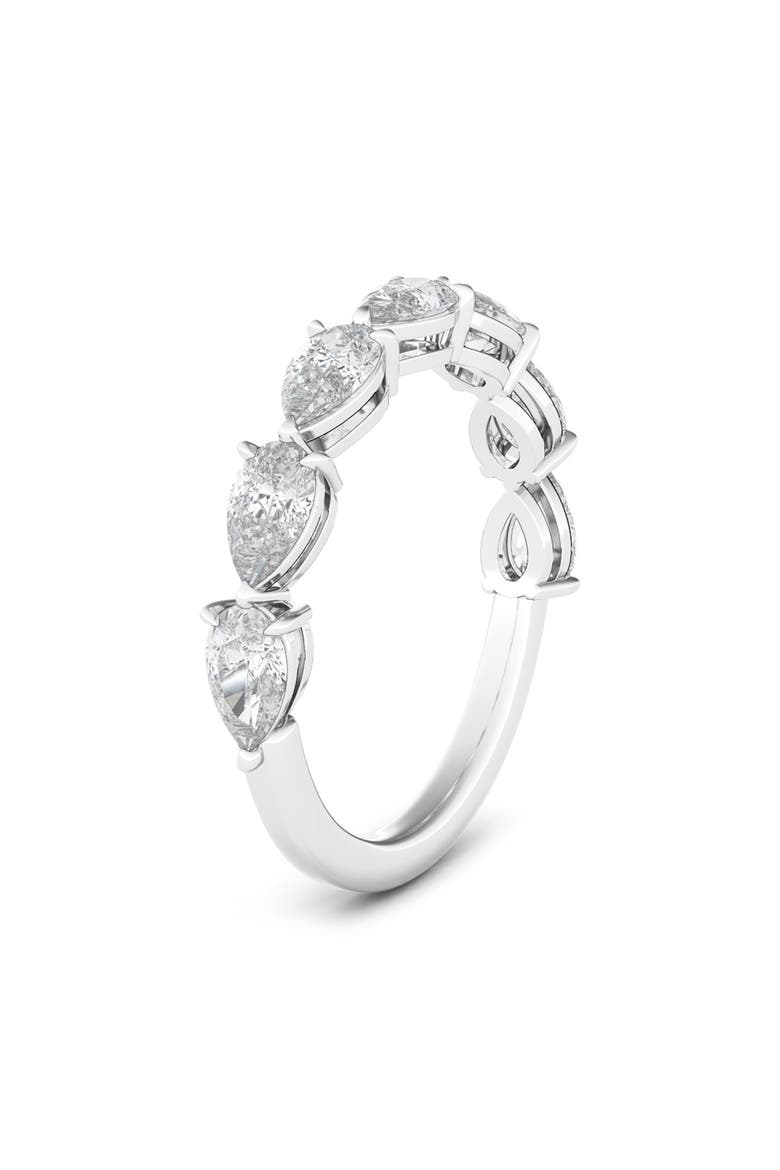Pear Cut Lab Created Diamond Half Eternity Ring, Alternate, color, WHITE GOLD