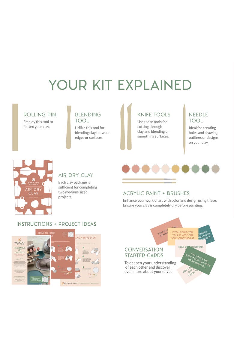 Breathe People Honoring Mothers Clay Kit for 2 A Creative Keepsake for Connection, Alternate, color, Soft Peach