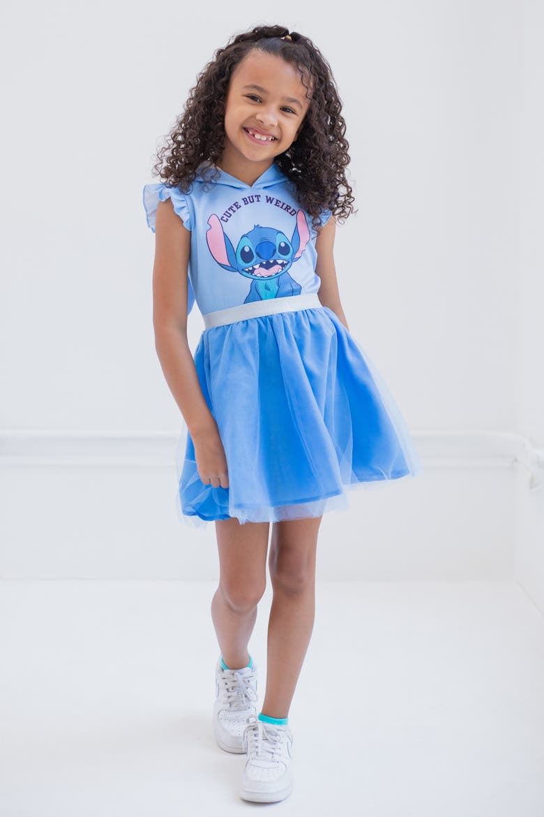 Lilo & Stitch Hooded Tutu Dress, Alternate, color, Stitch Blue