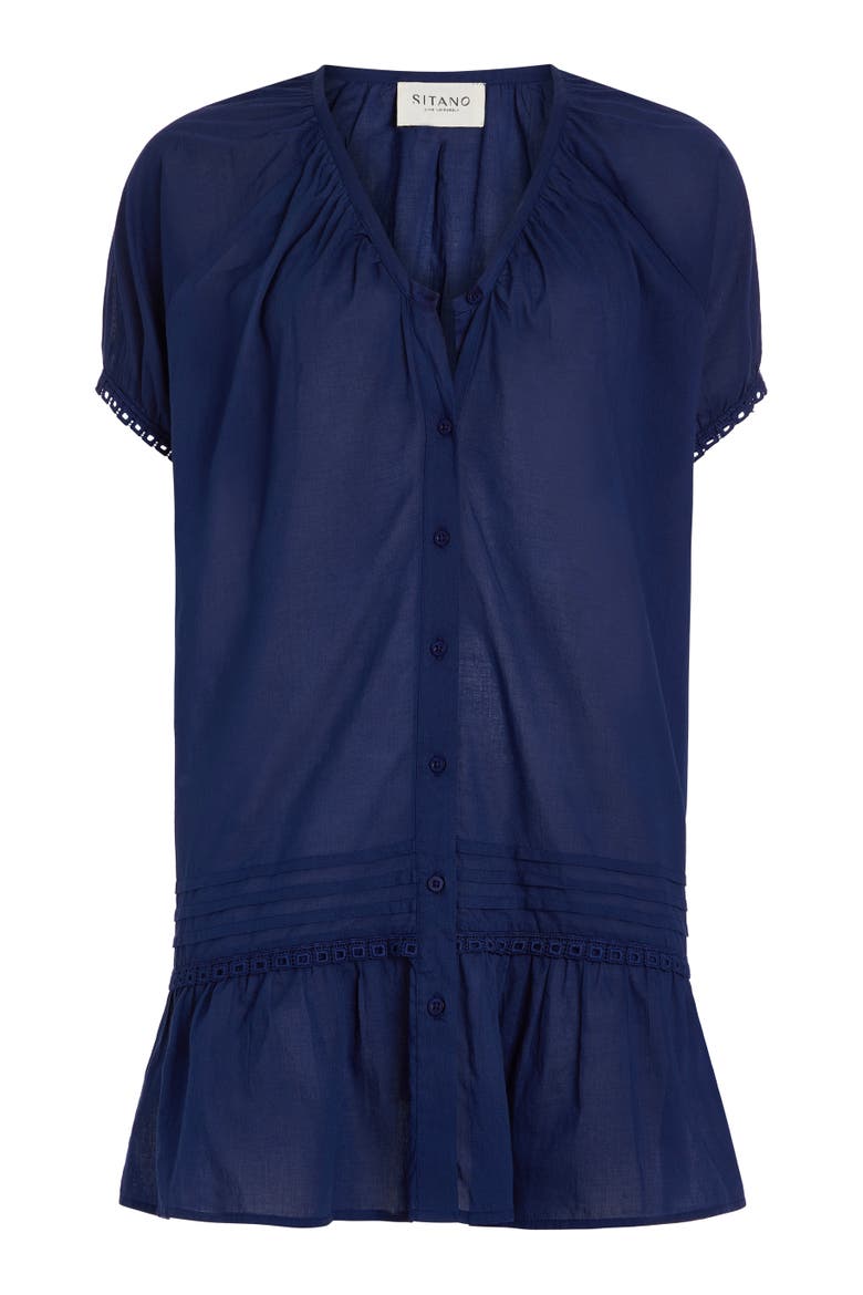 Verano Beach Cover-up with Buttons, Alternate, color, Navy