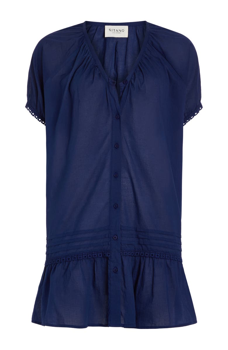 SITANO Verano Beach Cover-up with Buttons, Alternate, color, Navy