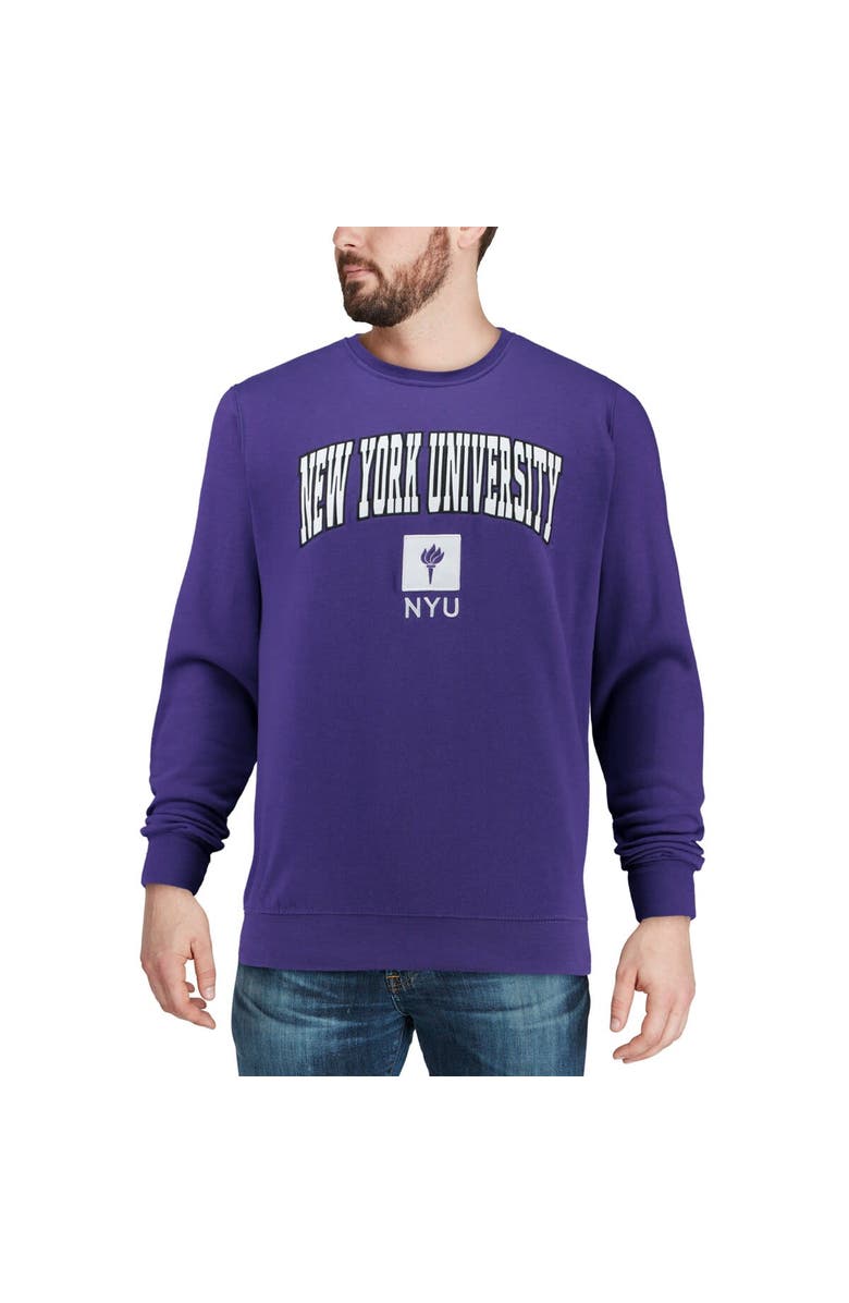 COLOSSEUM Men's Colosseum Purple NYU Violets Arch & Logo Crew Neck Sweatshirt, Alternate, color, 