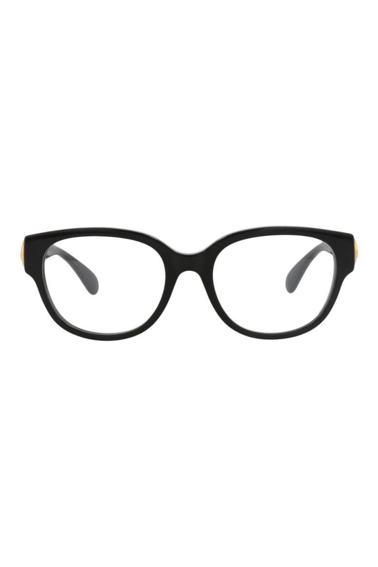 53mm Oval Optical Glasses, Main, color, BLACK BLACK TRANSPARENT