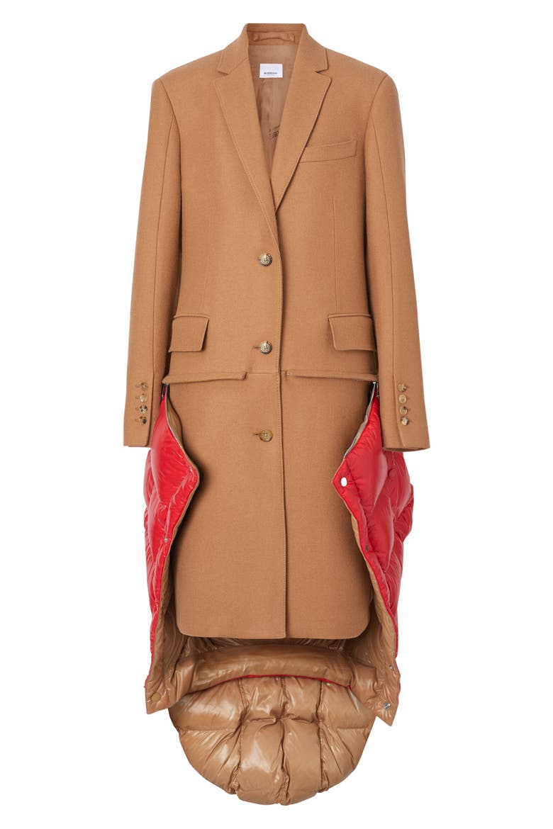 2-in-1 Camel Hair Coat with Reversible Puffer Vest, Alternate, color, BRONZE