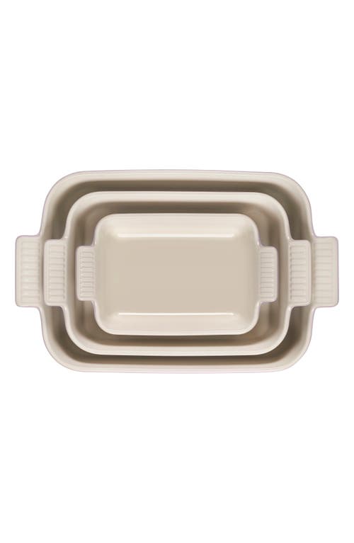 Le Creuset The Heritage Set Of 3 Rectangular Baking Dishes In Shallot