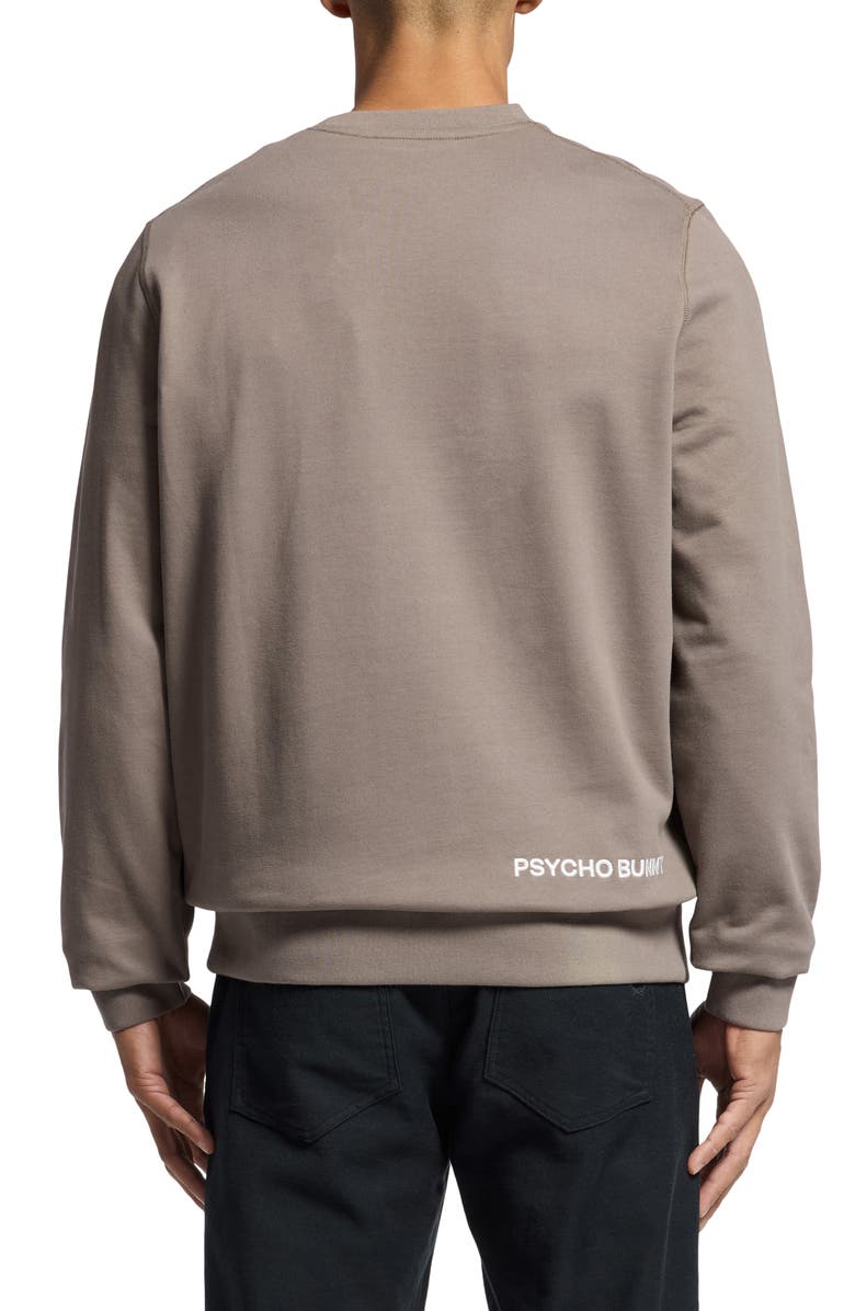 Psycho Bunny Elno Bunny Appliqué Peached Cotton Crewneck Sweatshirt, Alternate, color, 