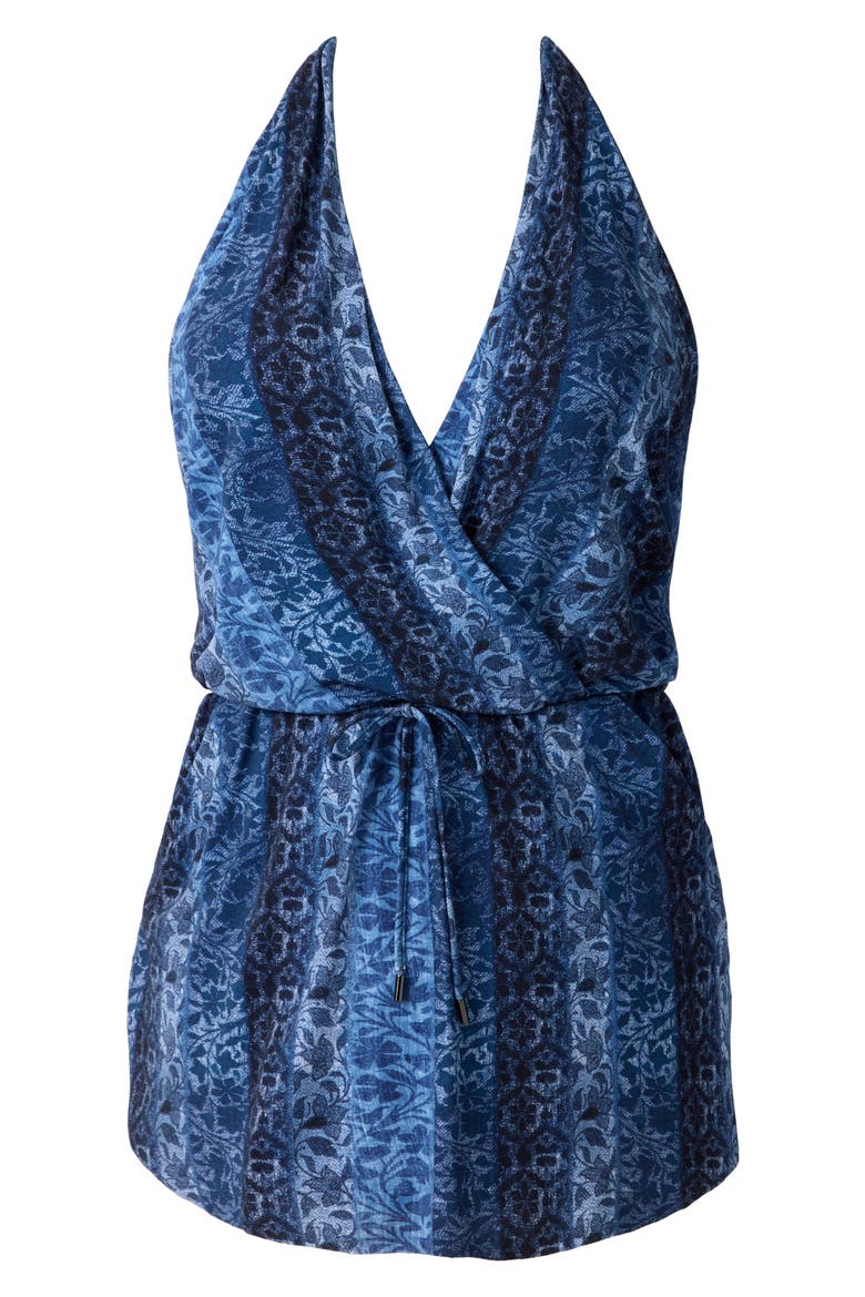 Via Roma Ellie Skirted One-Piece Swimsuit, Alternate, color, BLUE MULTI