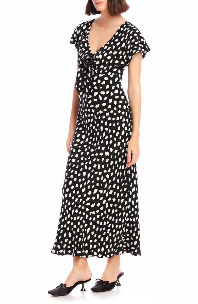 FIFTEEN TWENTY Emmeline Tie Front Flutter Sleeve Maxi Dress, Alternate, color, 