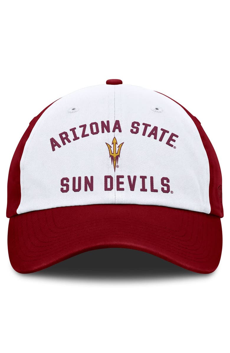 TOP OF THE WORLD Men's Top of the World  White Arizona State Sun Devils Weston Adjustable Hat, Alternate, color, White