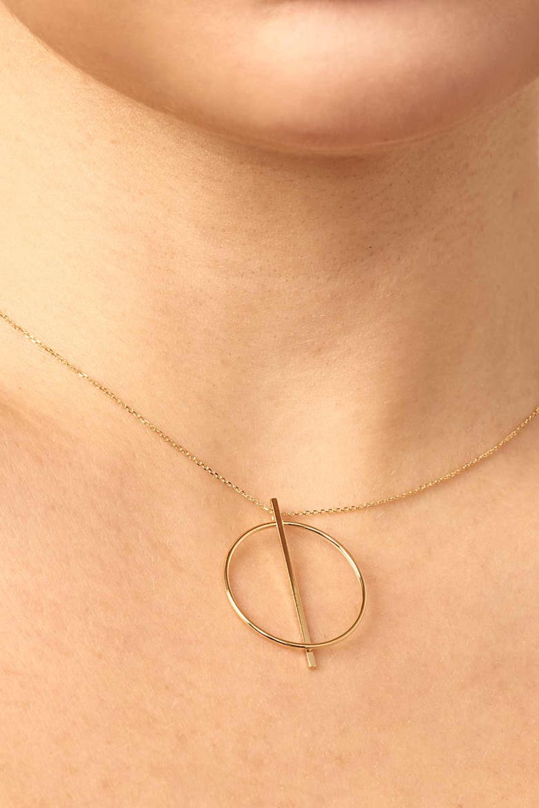 14K Gold Gallery Pendant Necklace, Alternate, color, Yellow Gold