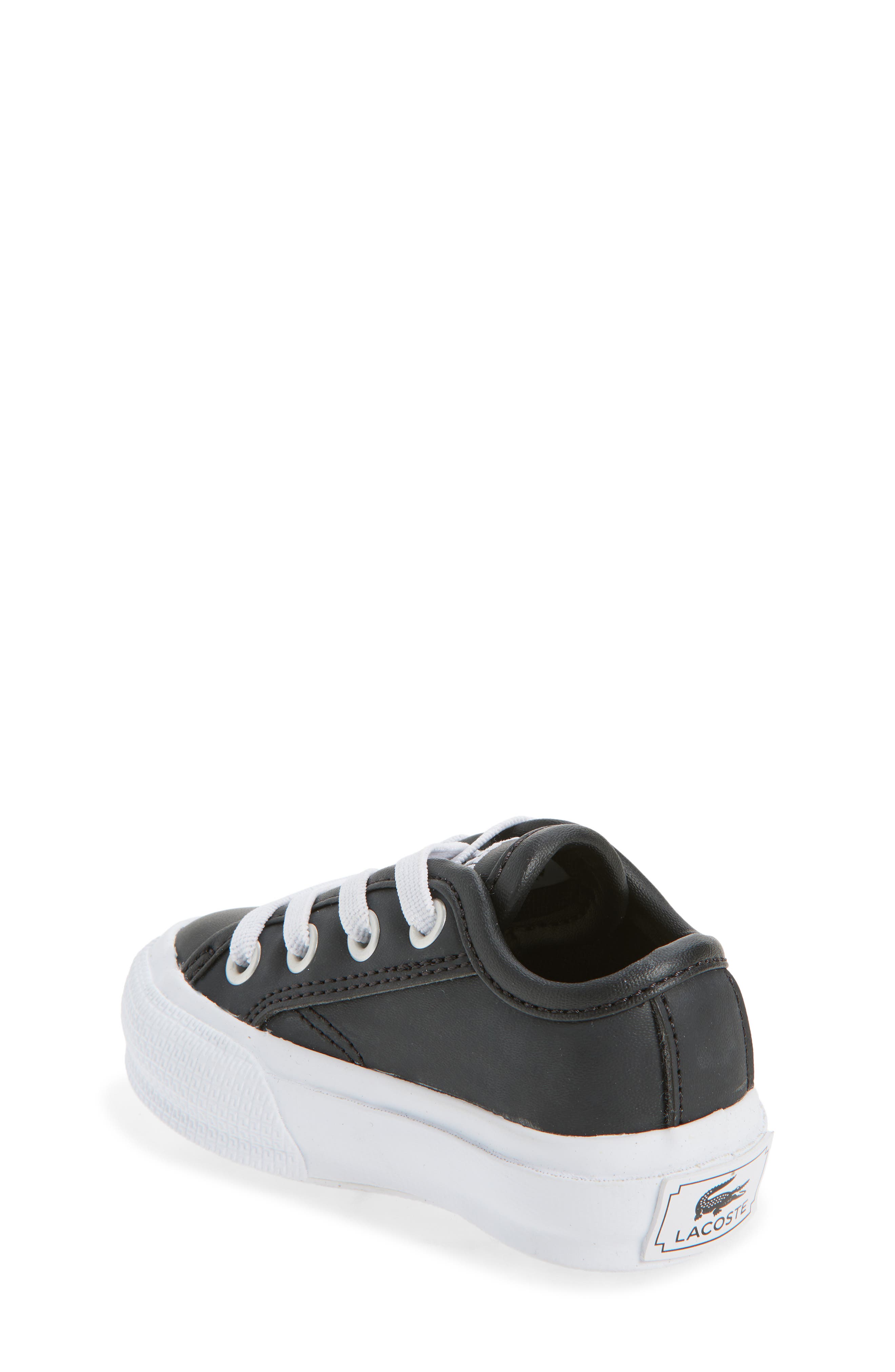 Lacoste Kids' Backcourt Sneaker, Alternate, color, Black/ White