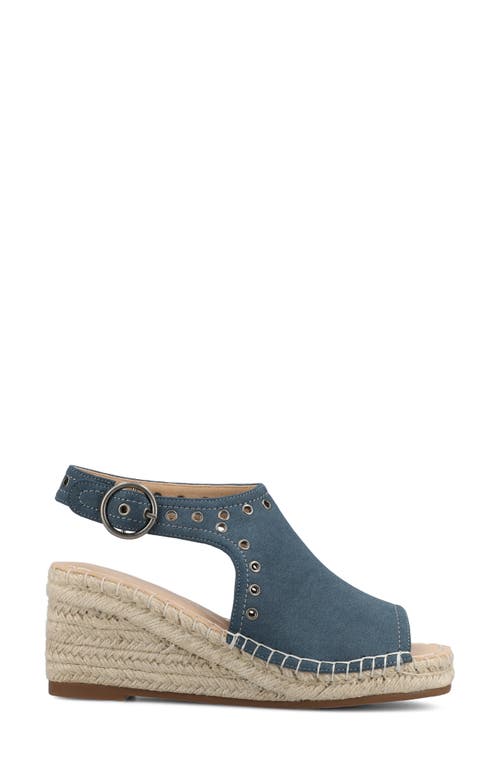 Shop Journee Collection Crisie Espadrille Wedge Sandal In Navy