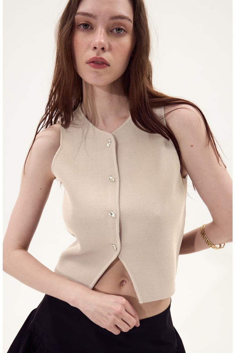 Ibiza Knit Vest, Alternate, color, ECRU