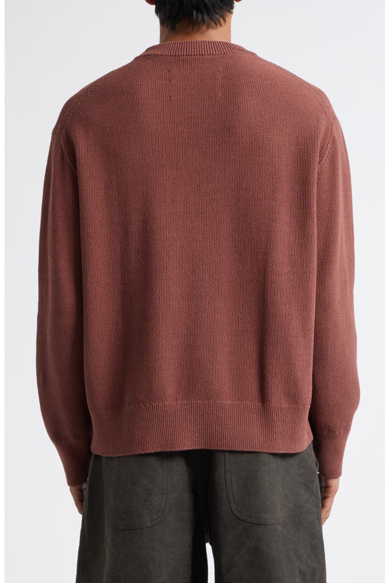Seed Stitch Oversize Cotton Sweater, Alternate, color, BROWN