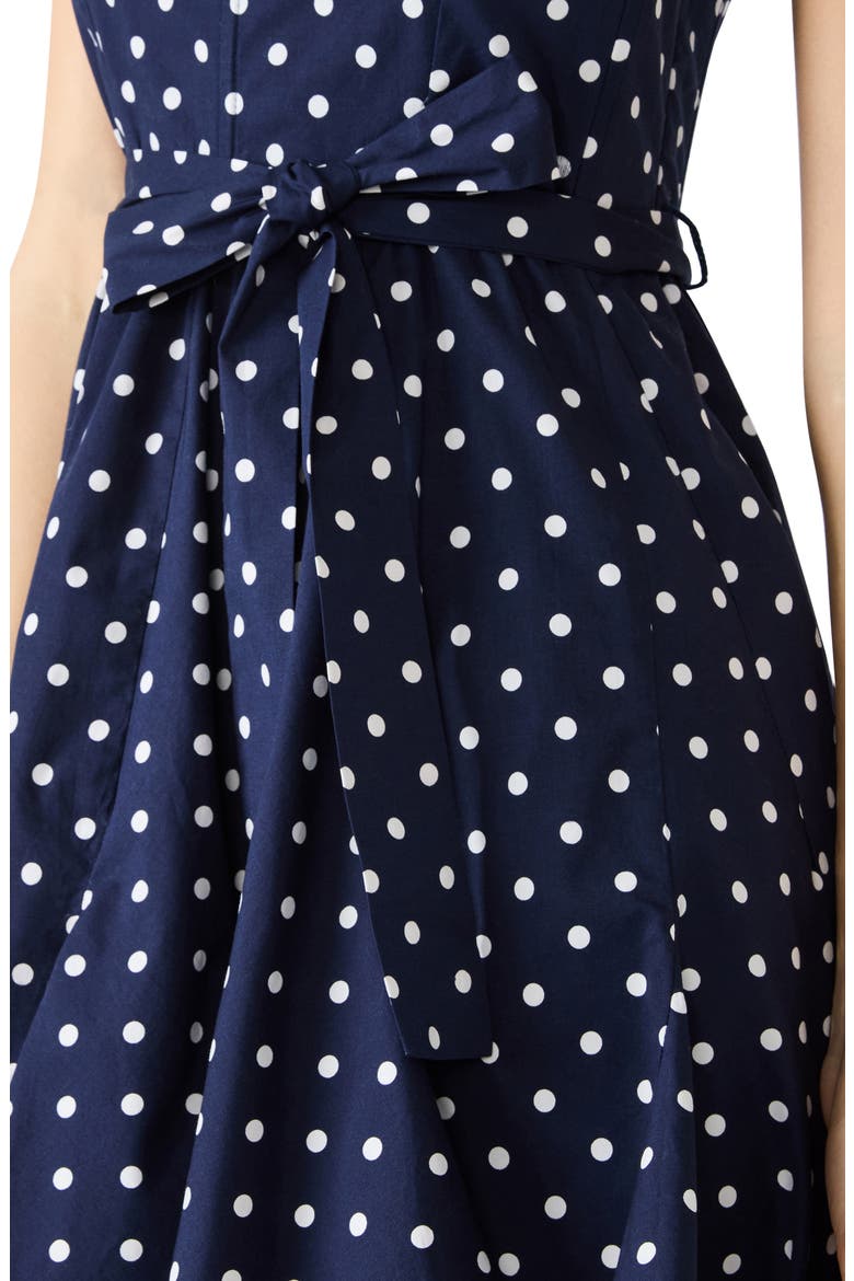 Dasia Polka Dot Stretch Cotton Minidress, Alternate, color, SAILOR BLUE