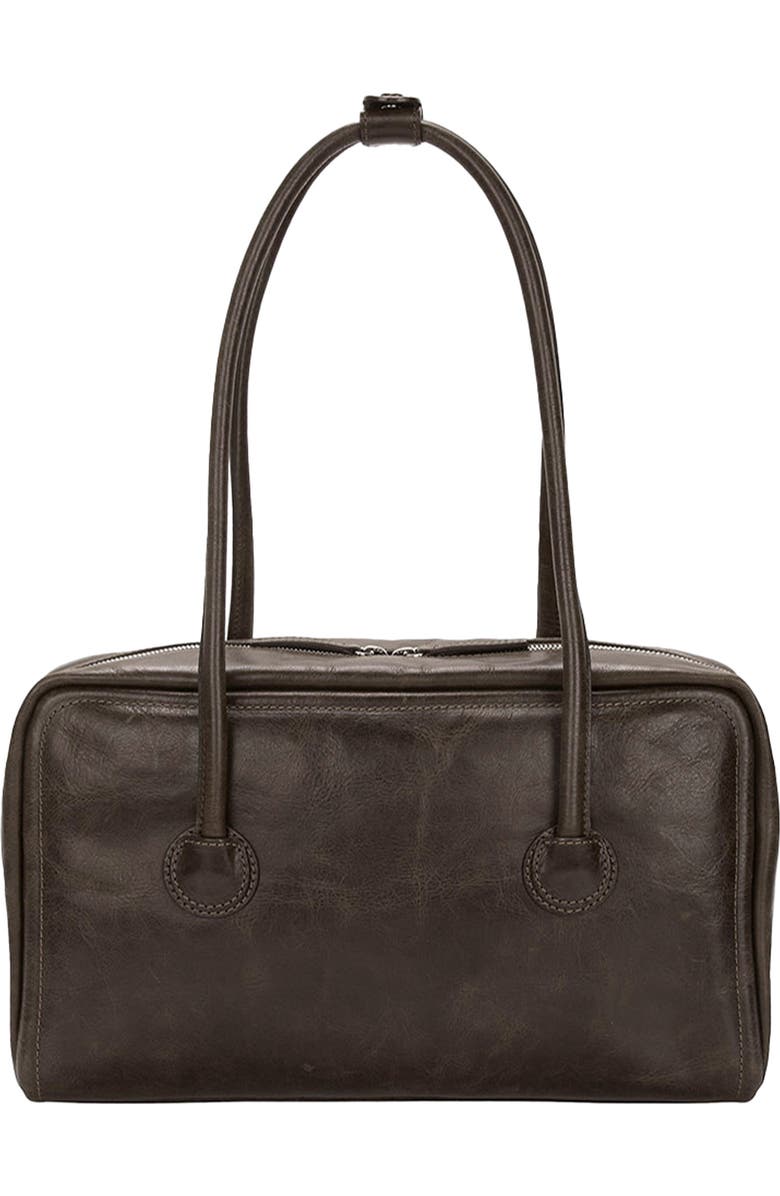 MARGESHERWOOD Boston Leather Shoulder Bag, Alternate, color, Washed Brown Pull-Up