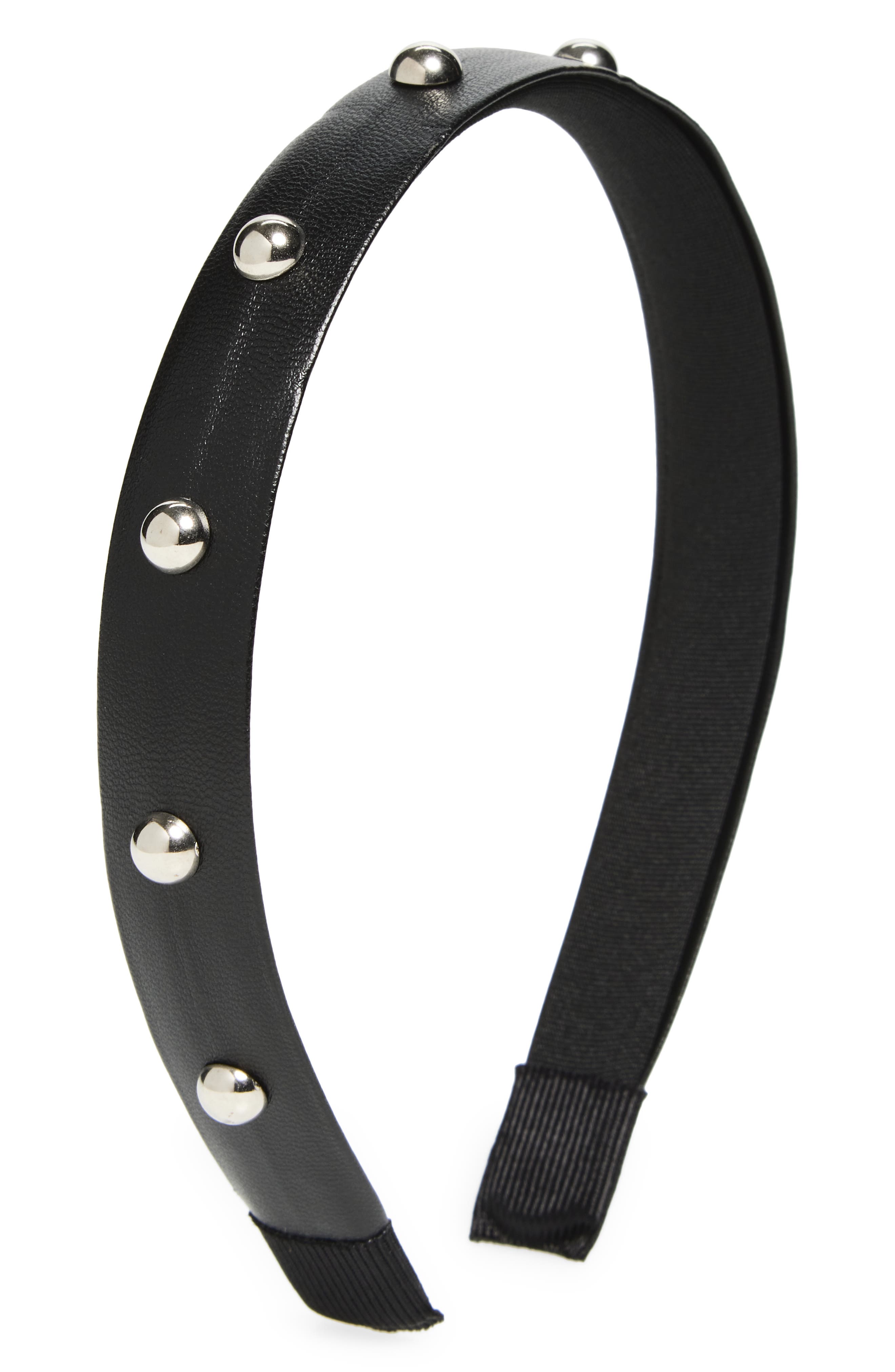 Cara Kids' Studded Faux Leather Headband in Black 