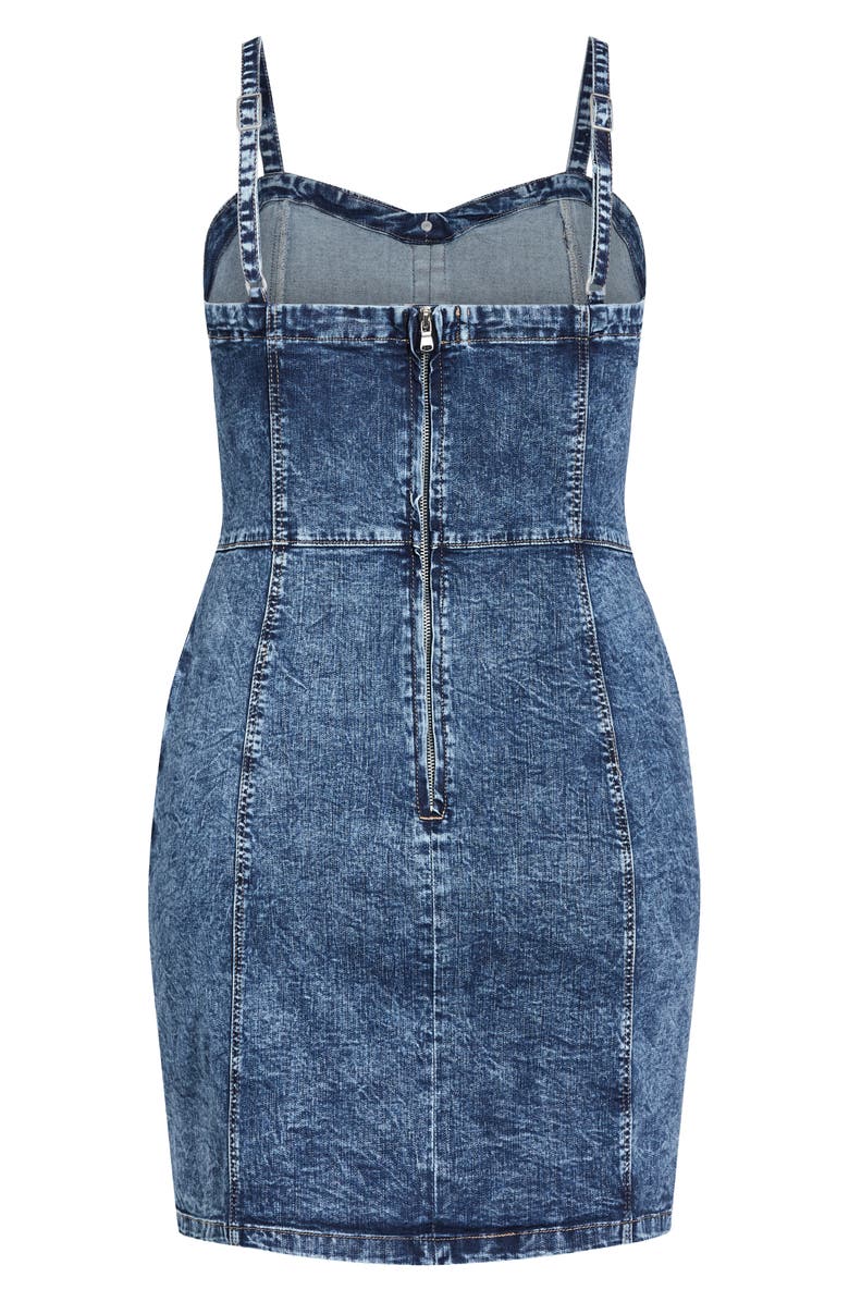 City Chic Sweet Jane Denim Minidress, Alternate, color, 