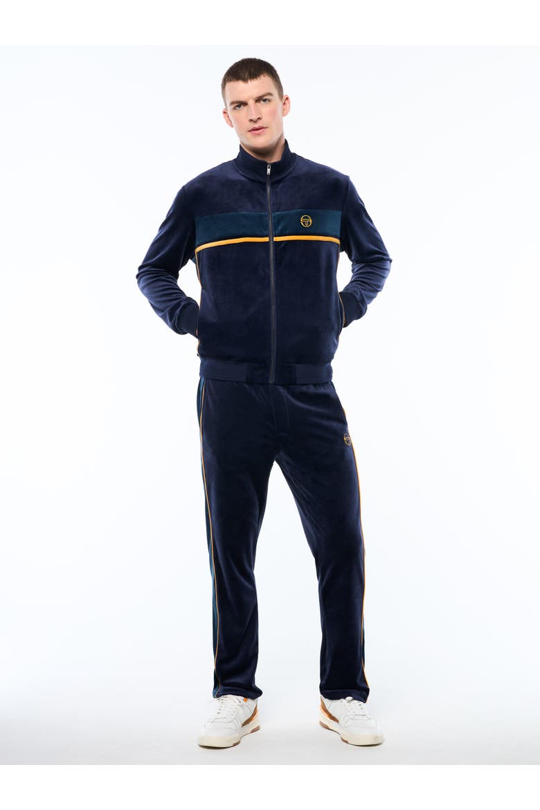 Forato Velour Track Jacket, Alternate, color, MARITIME BLUE